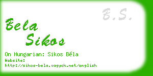 bela sikos business card